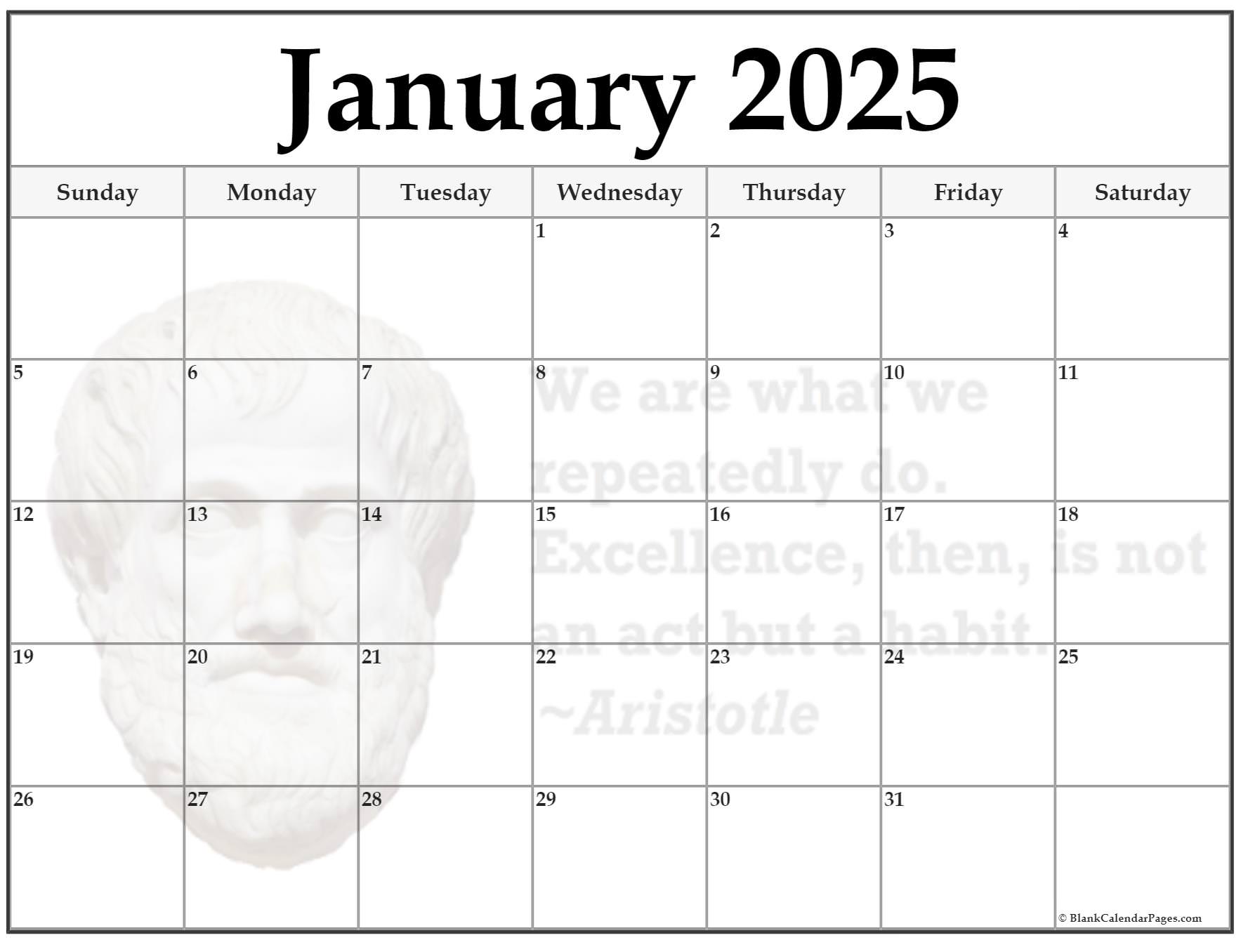 24+ January 2025 quote calendars