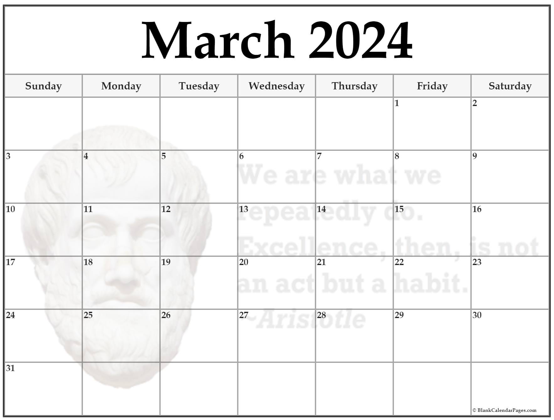 24+ March 2024 quote calendars