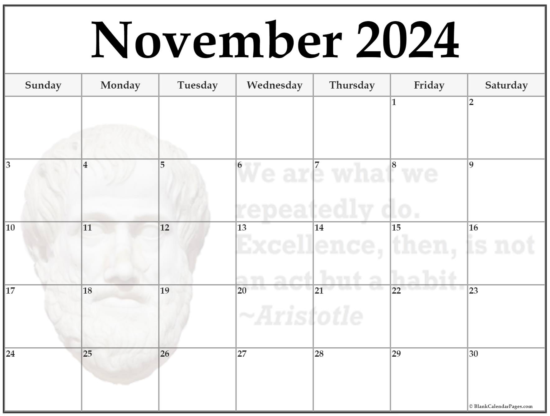 24+ November 2024 quote calendars