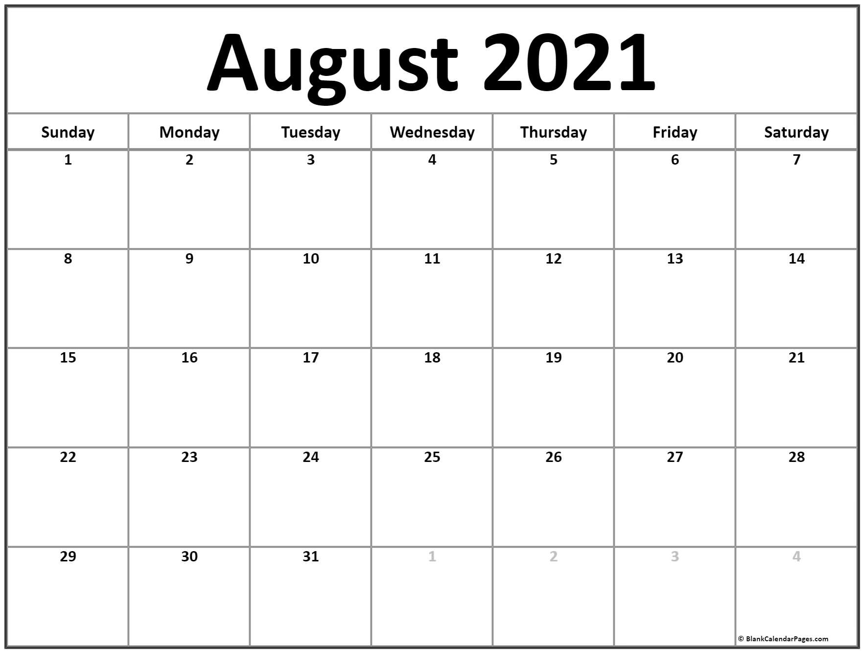 August 2021 calendar | free printable calendar templates