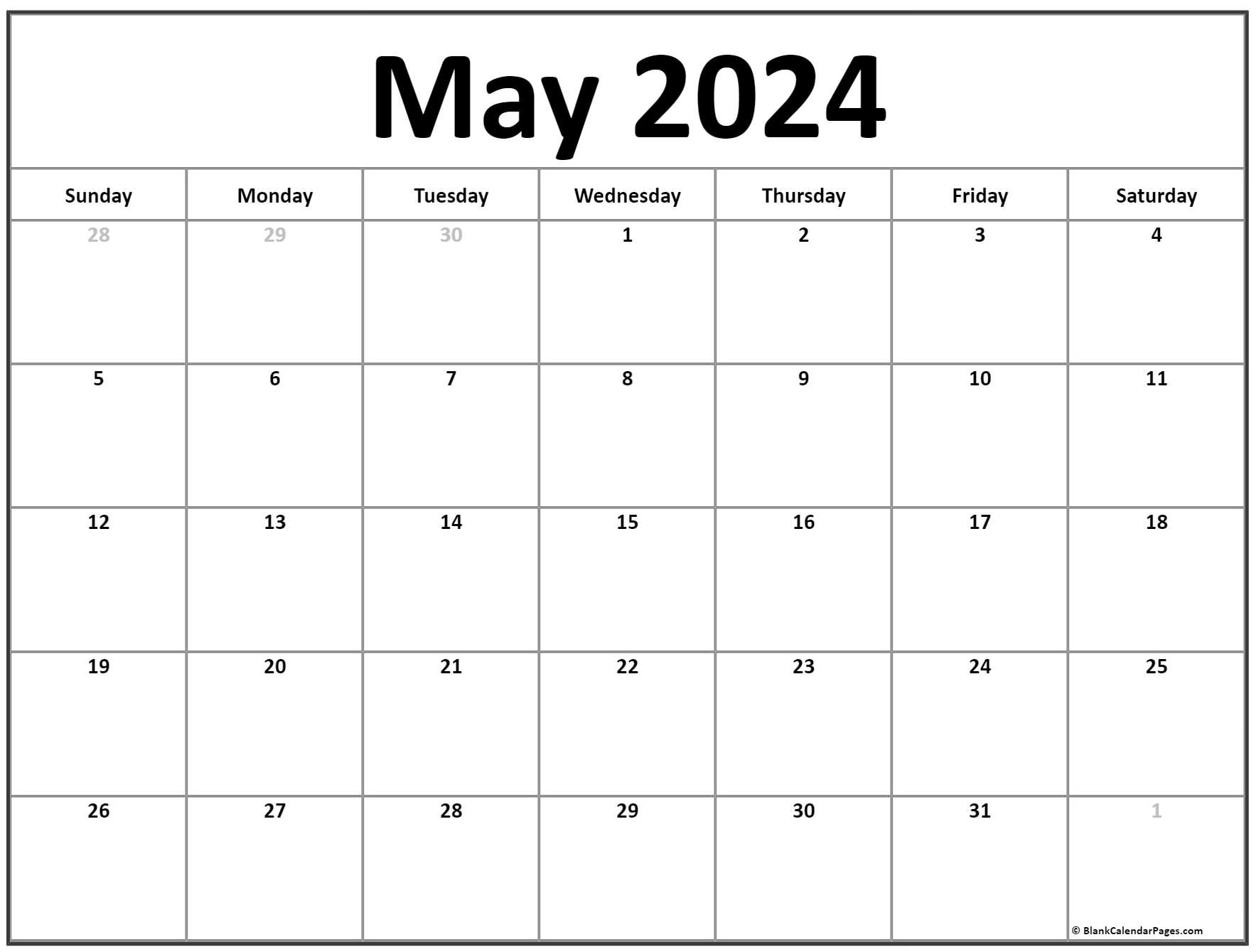 May 2024 Calendar Memorial Day Luise Robinia