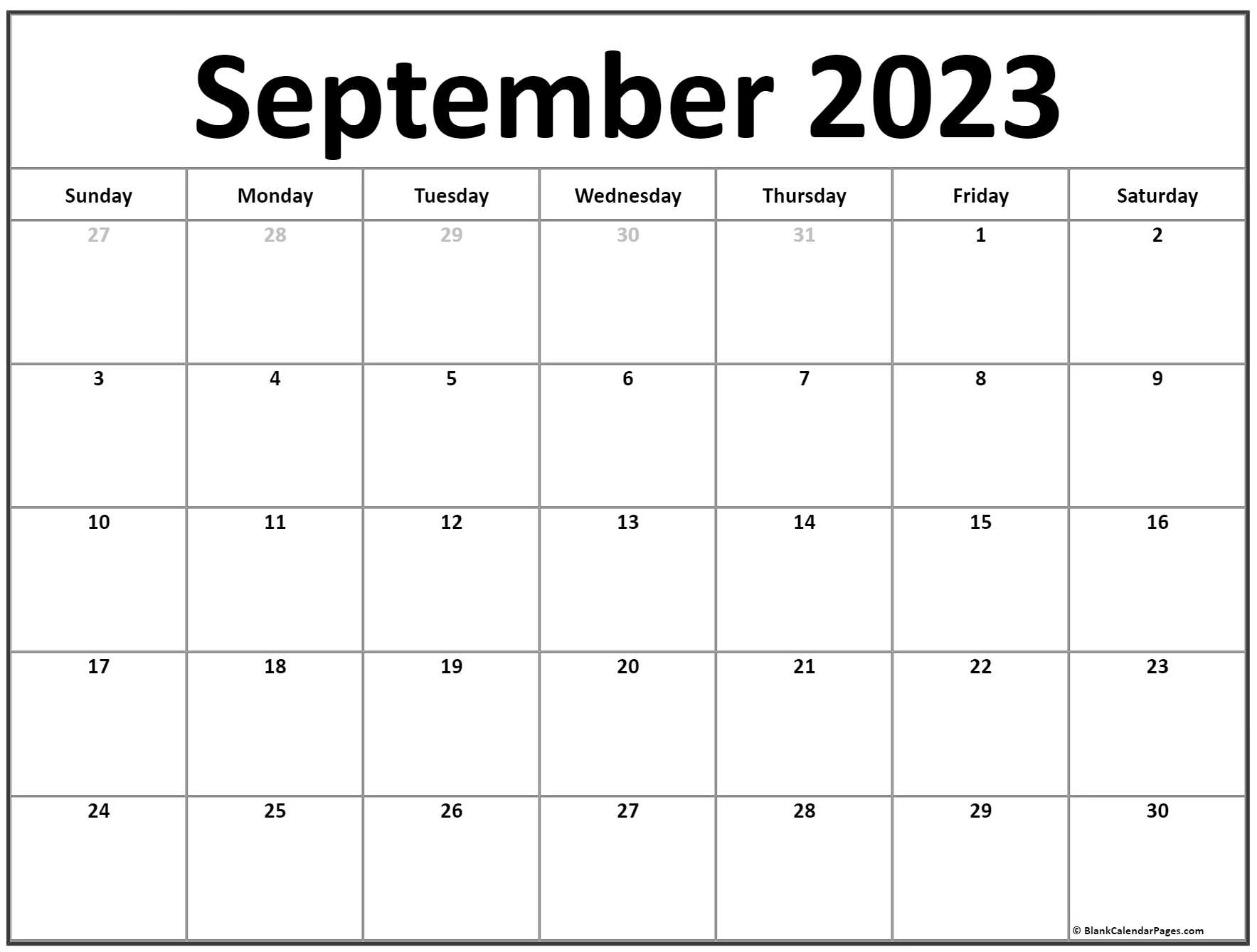 September 2023 calendar free printable calendar templates