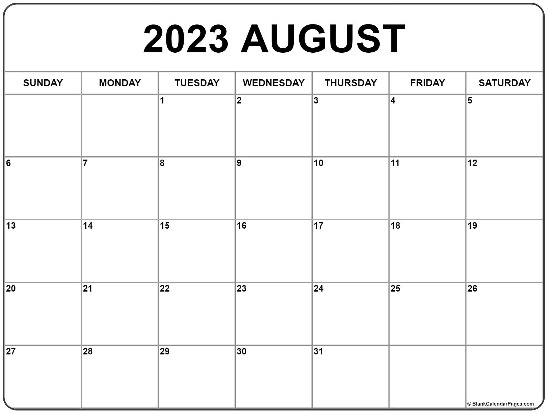 Free Printable Calendar August 2023 Printable Templates Free