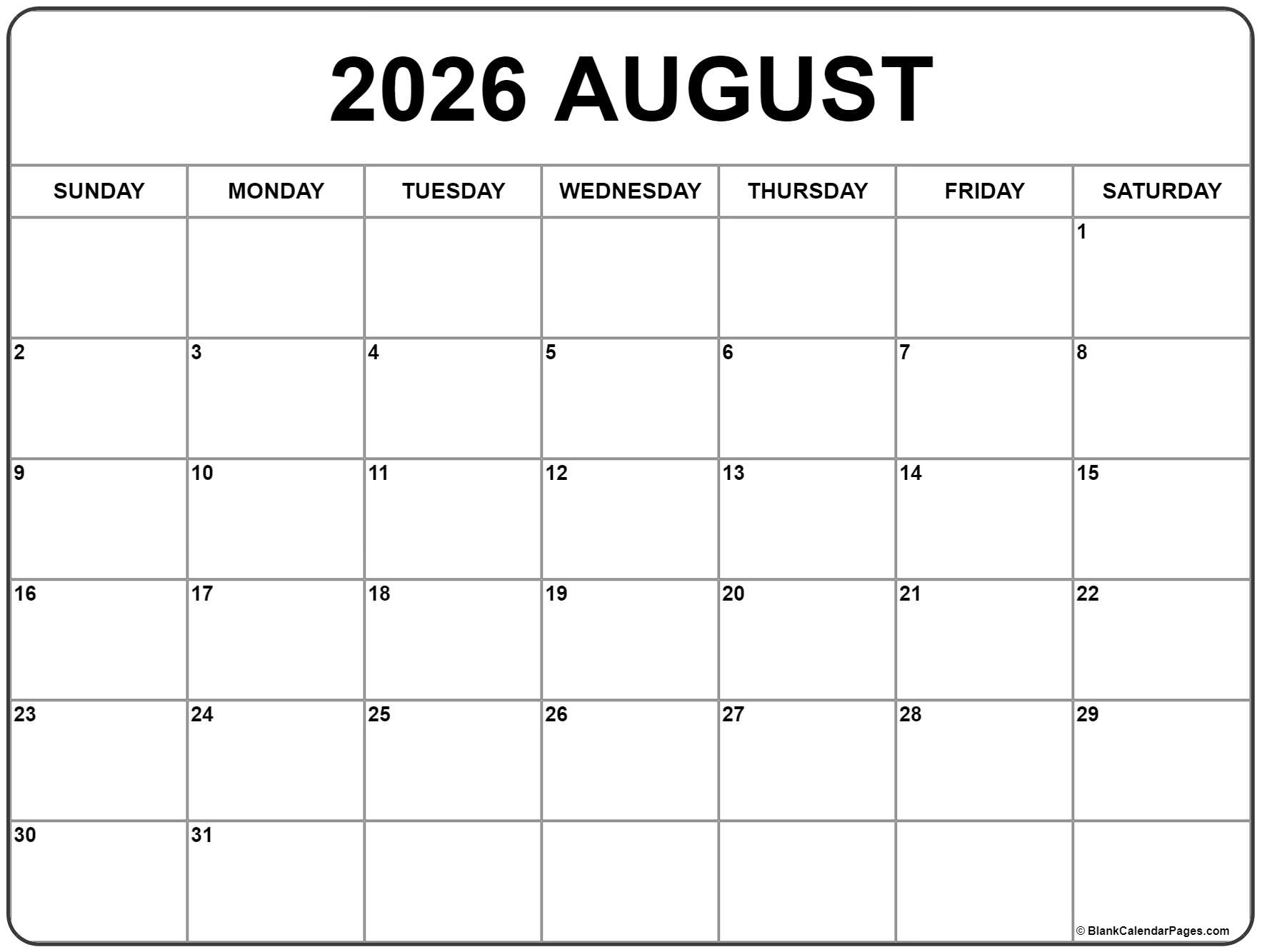 August 2023 calendar | free printable calendar