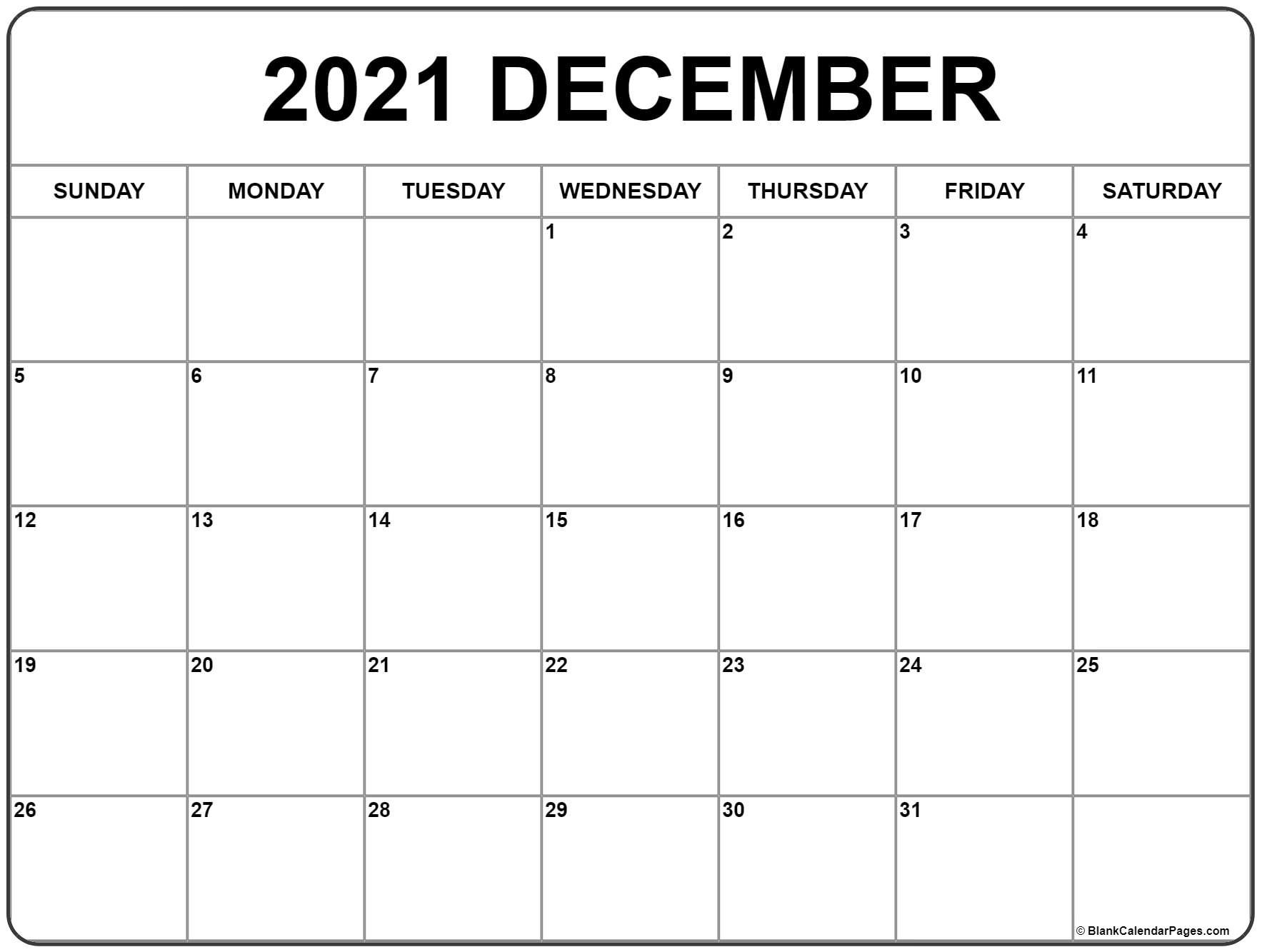 december 2021 calendar free printable calendar