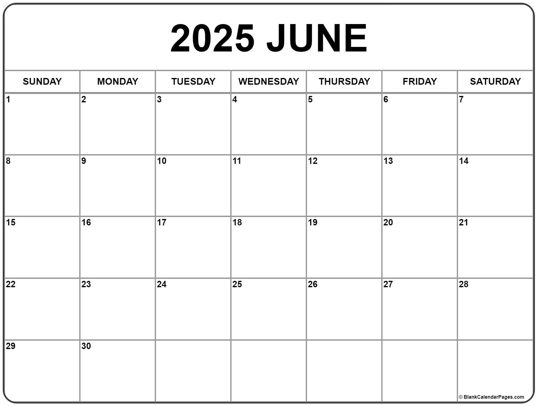 Blank Calendar Template June 2023 Printable 2024 CALENDAR PRINTABLE