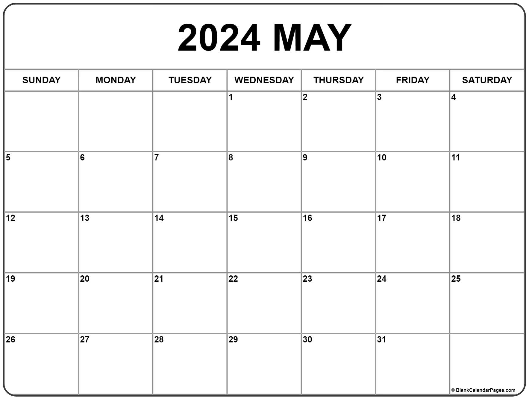 Blank Monthly Calendar 2021 May 2021 calendar | free printable monthly calendars