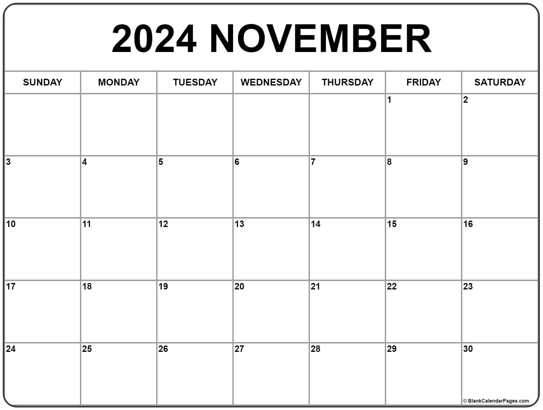 November 2024 Calendar Printable Free Mary Starla