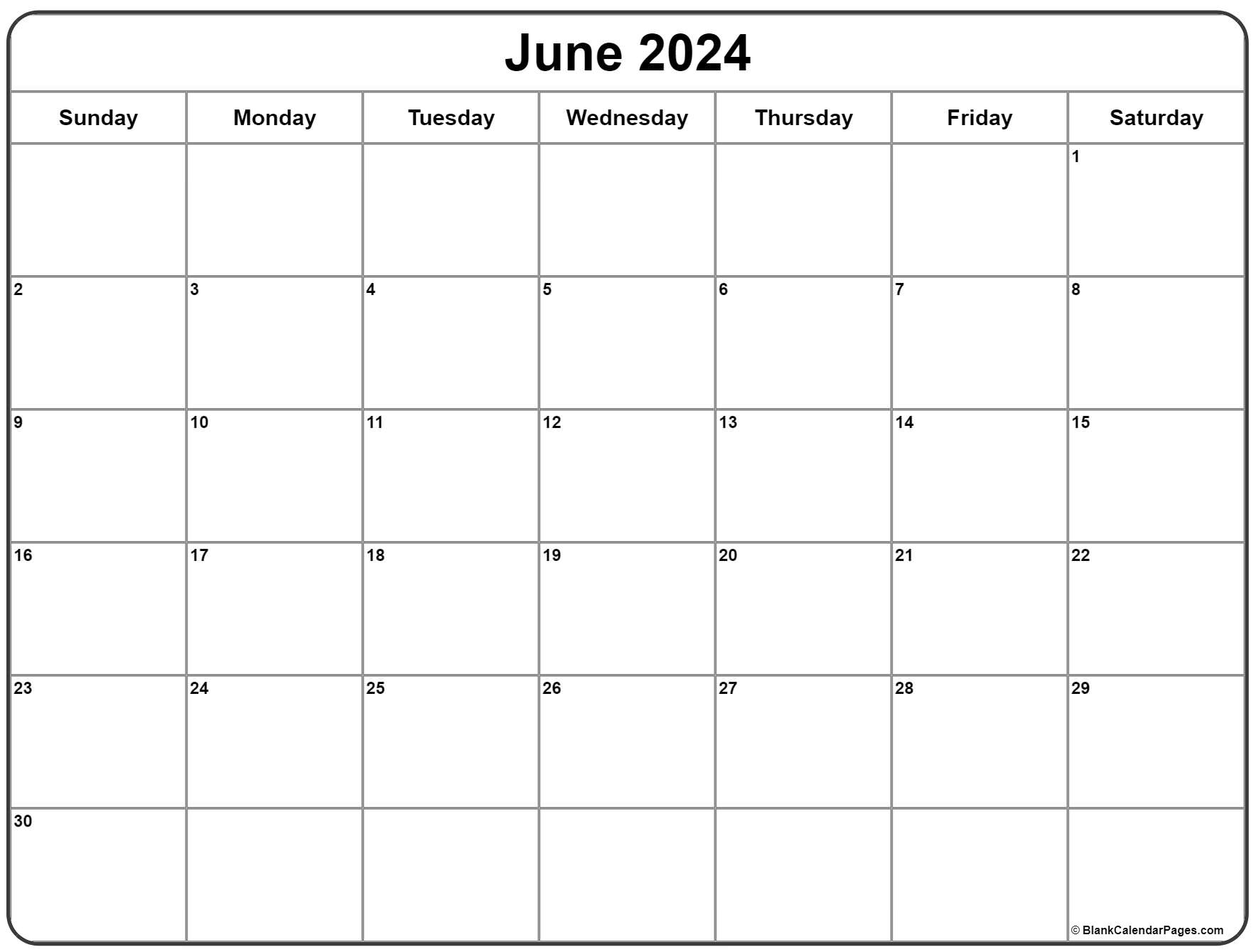 Printable Monthly Calendar June 2023 Printable Blank World