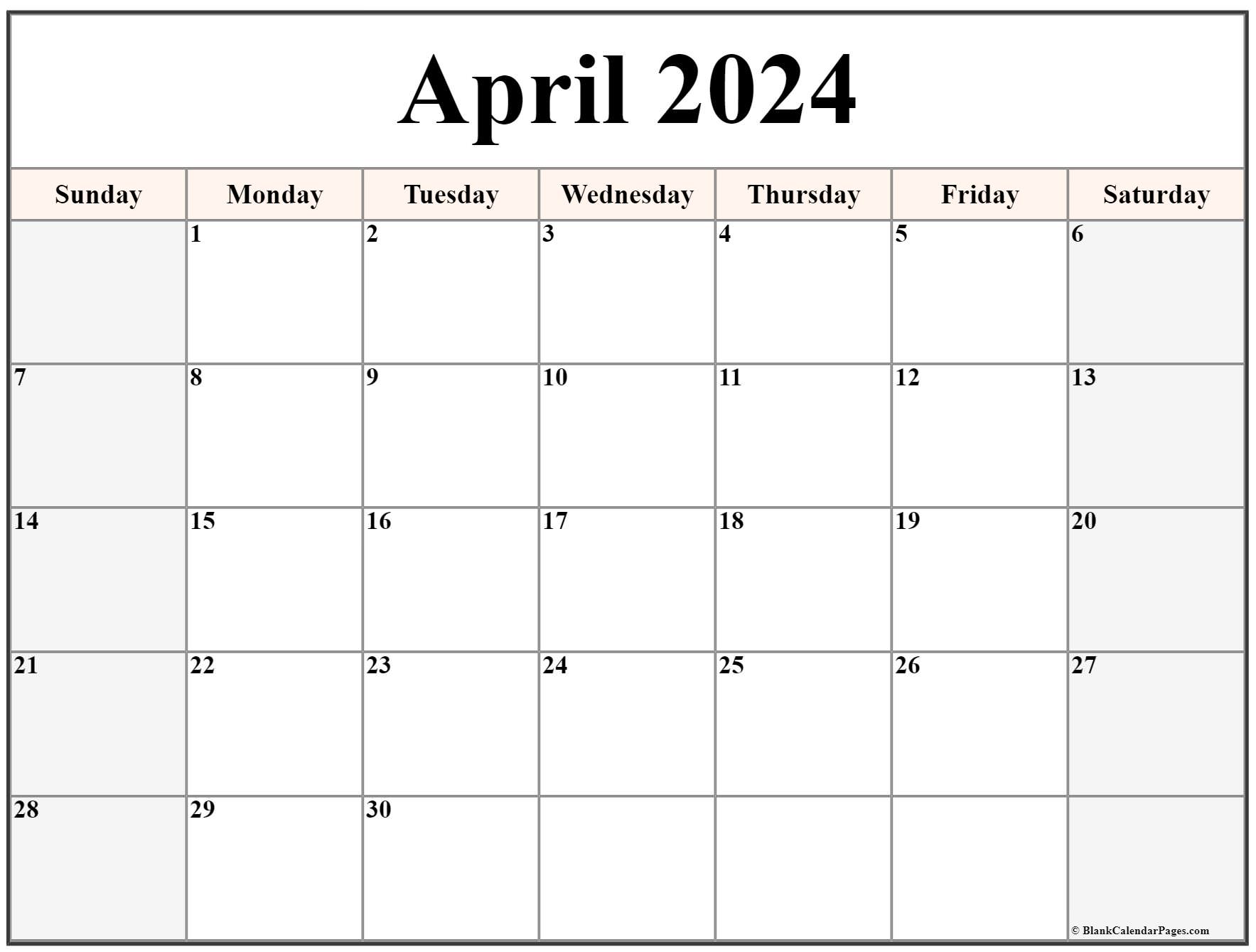 Calendar April 2024 Printable Cute Templates Printable Free