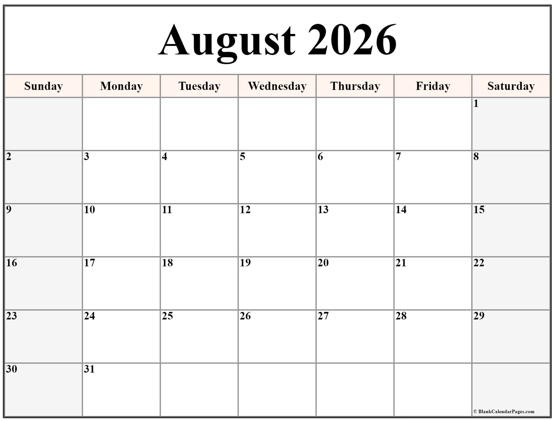 August 2022 Calendar Free Printable Calendar