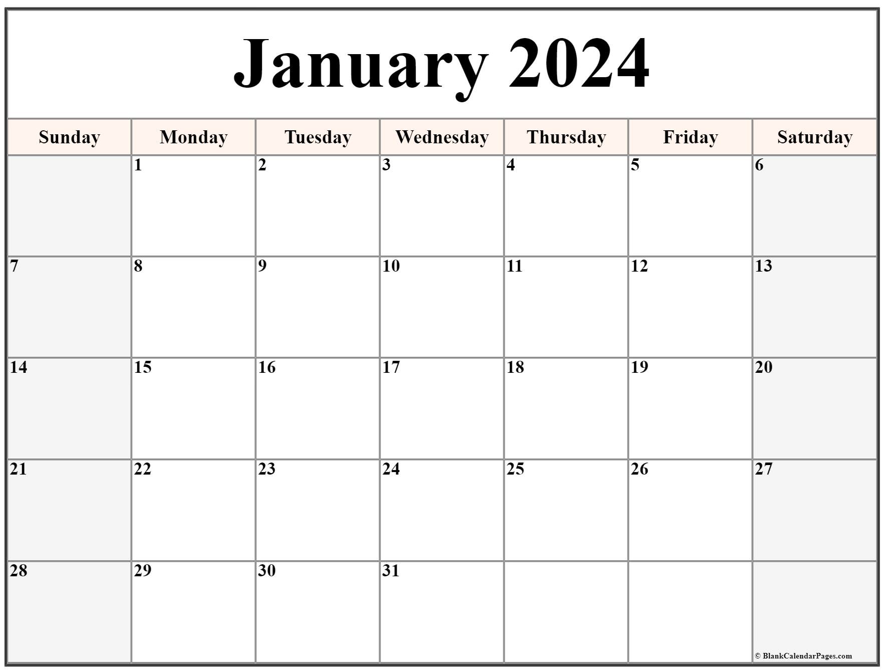 2024 January Calendar Printable Free Pdf Templates Free Rafa Ursola