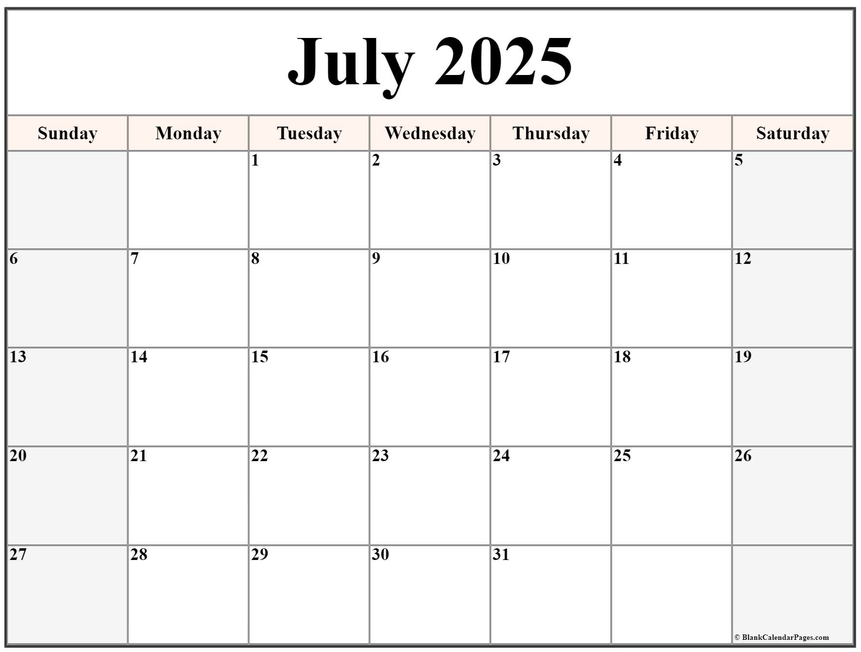 July Printable Calendar 2025: A Comprehensive Guide To Planning And 