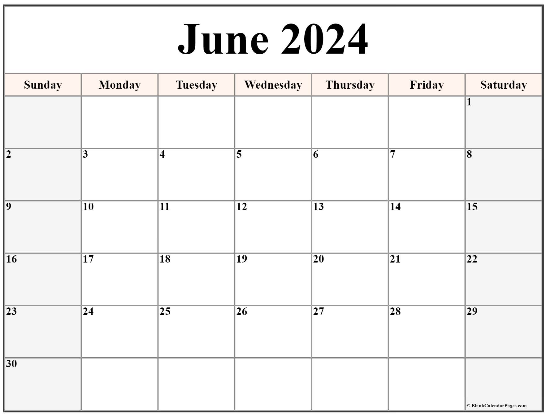 June 2024 Calendar Free Blank Printable With Holidays June 2024 Calendar Free Printable