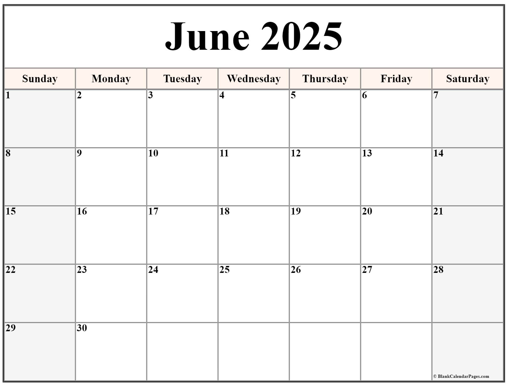 June 2025 calendar free printable calendar