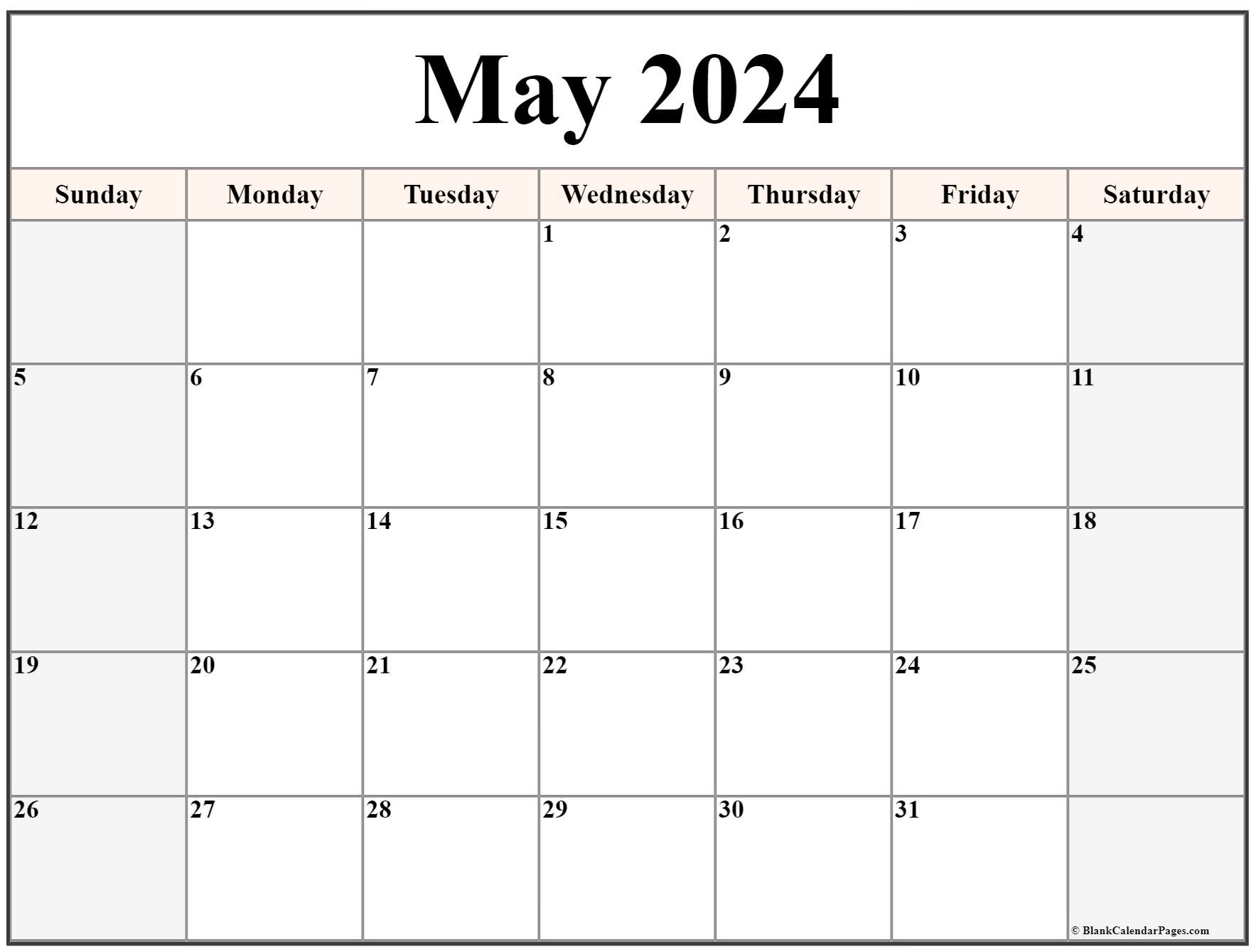May 2023 Calendar Printable Free Printable Blank World