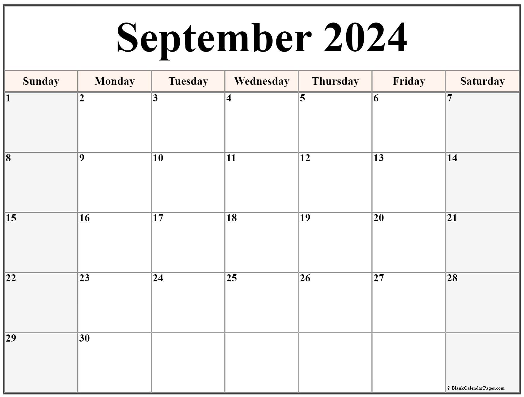 September 2022 Calendar Fillable