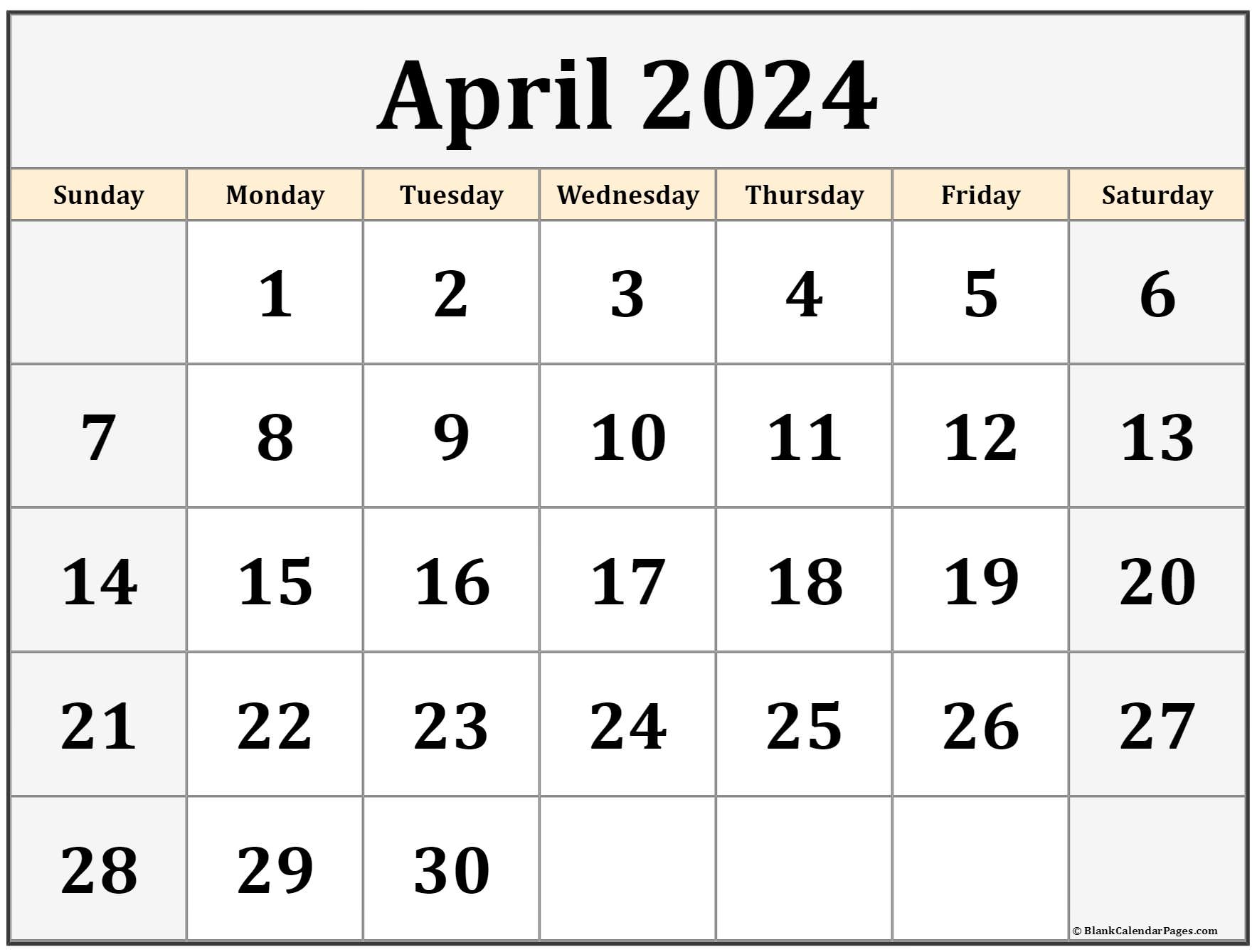 Apr 2023 Calendar Printable Free