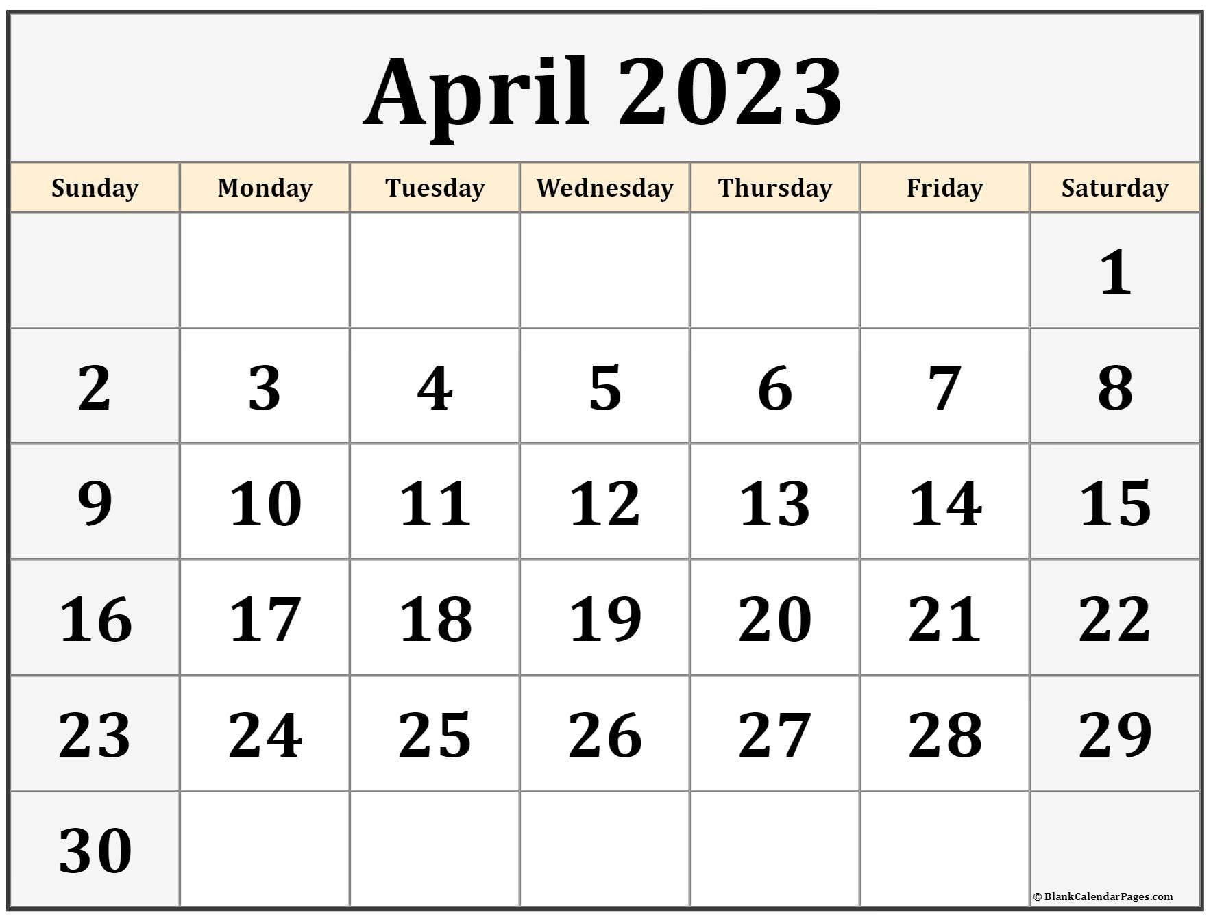 Calendar For April 2023 Free Printable PELAJARAN