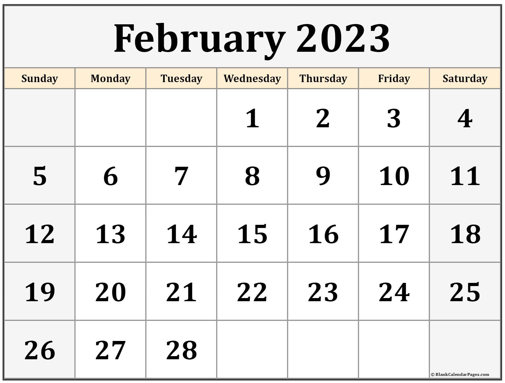 February 2023 Calendar Free Printable Calendar