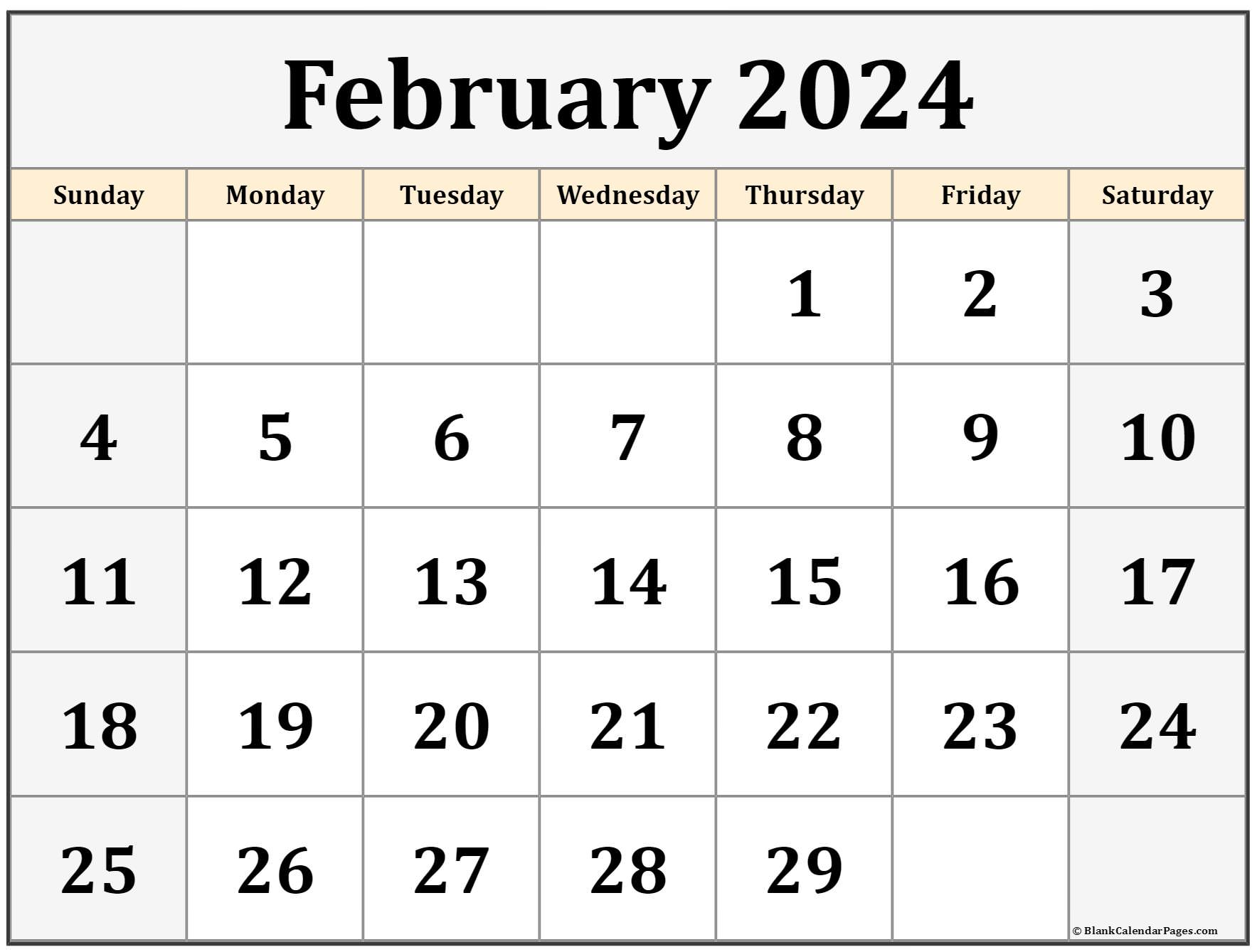 February 2024 calendar free printable calendar