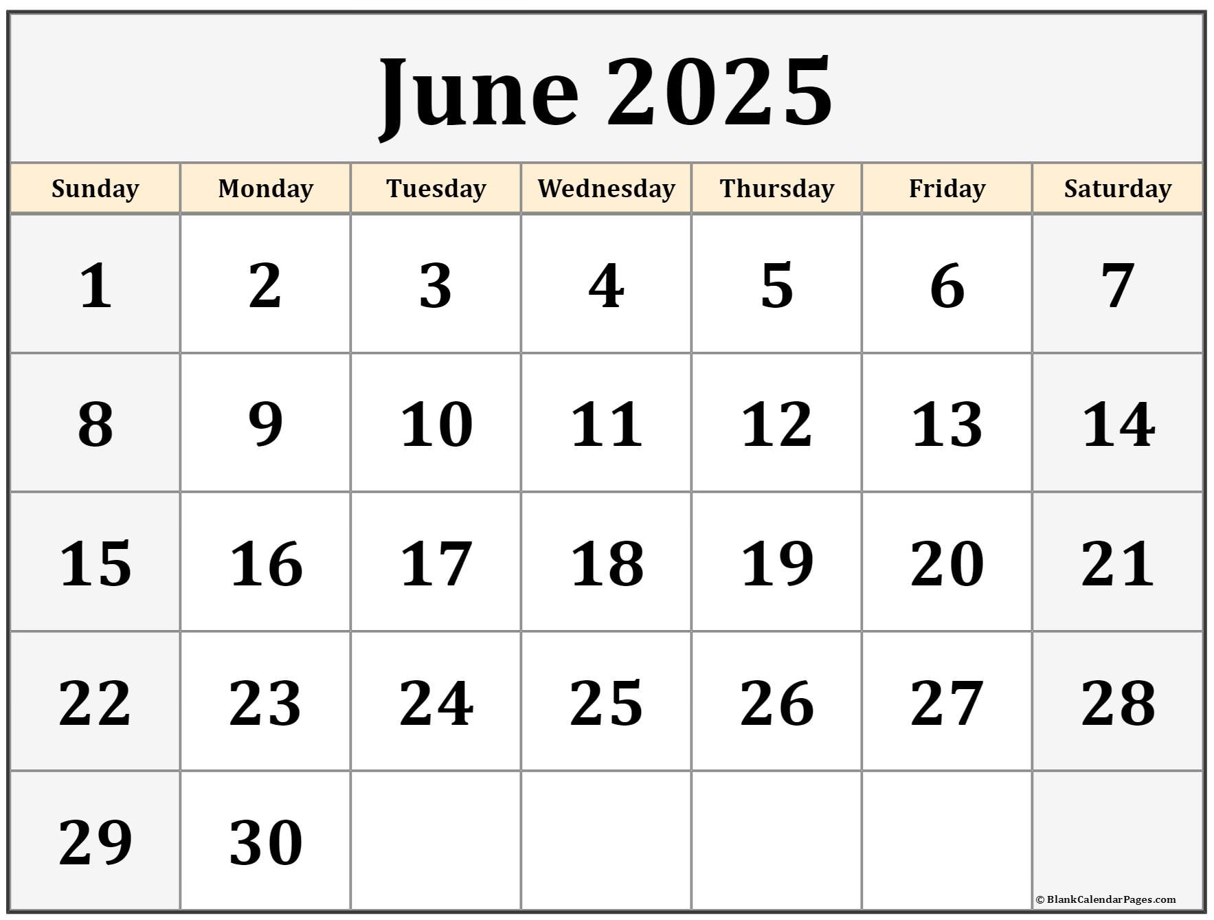 June 2025 calendar free printable calendar