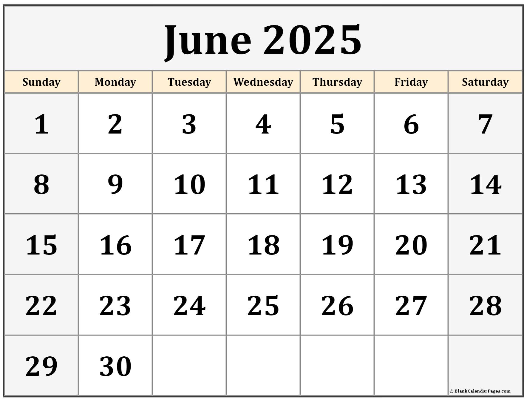 Printable June 2025 Calendar Wincalendar