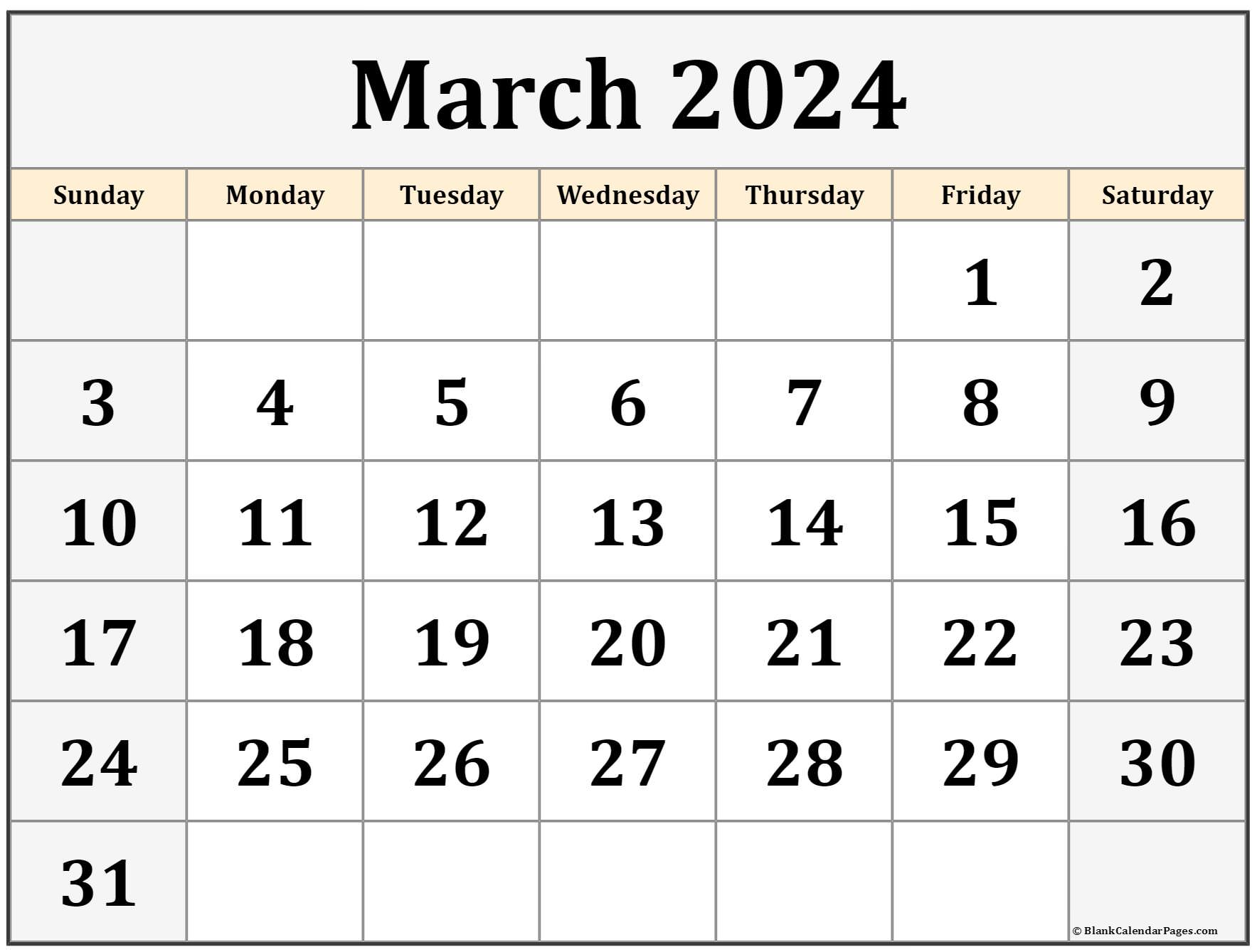 March 2024 Calendar Free Printable Calendars