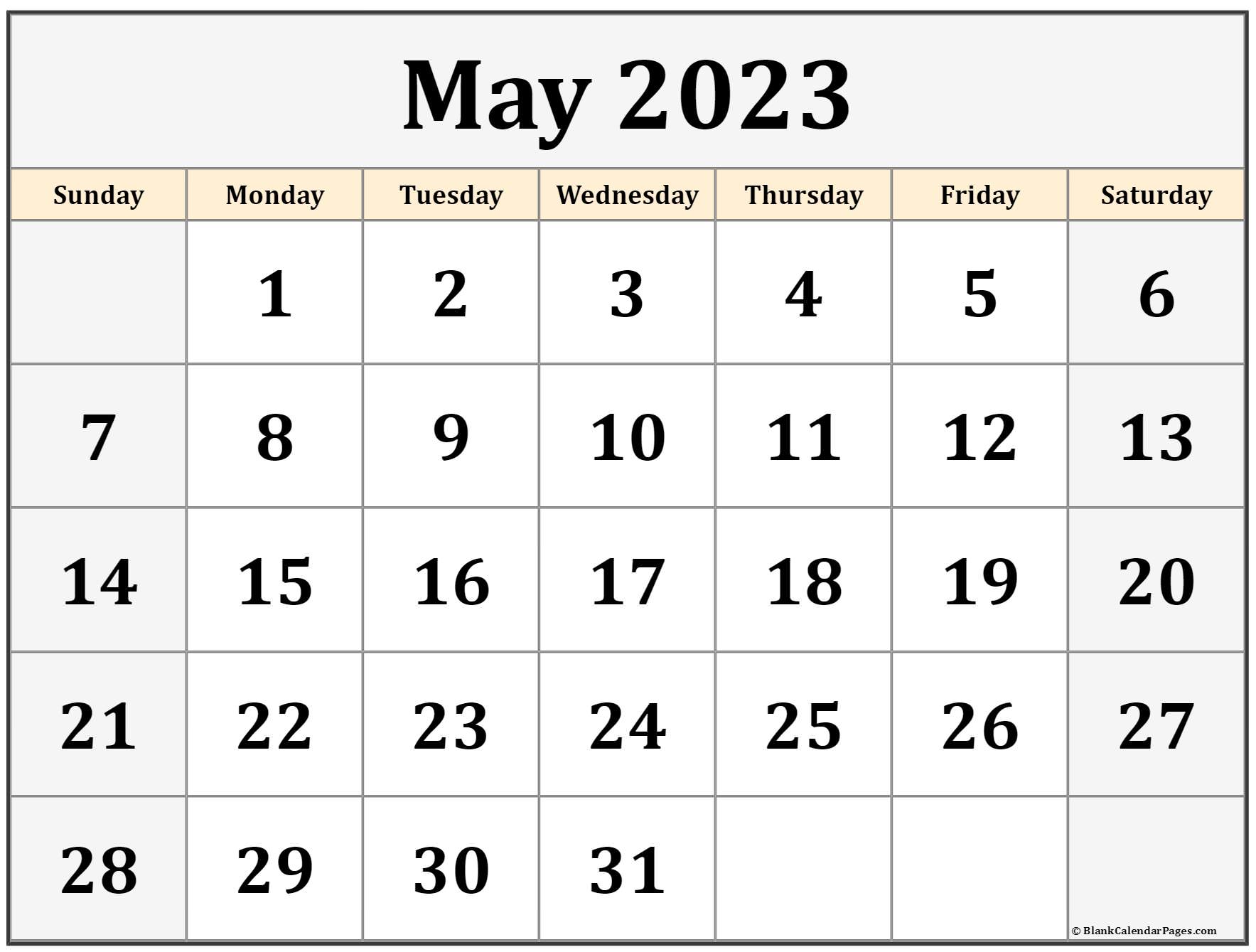 Free Printable Calendar May 2023 2023 Calendar