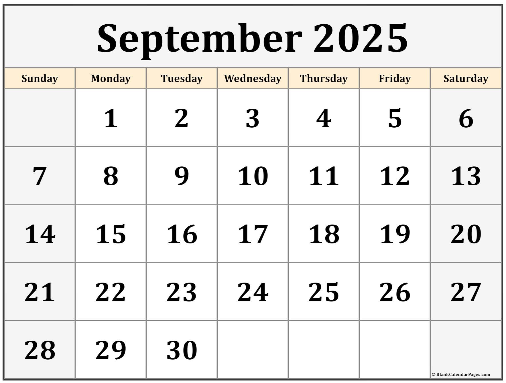 Printable Calendar September 2025 Free