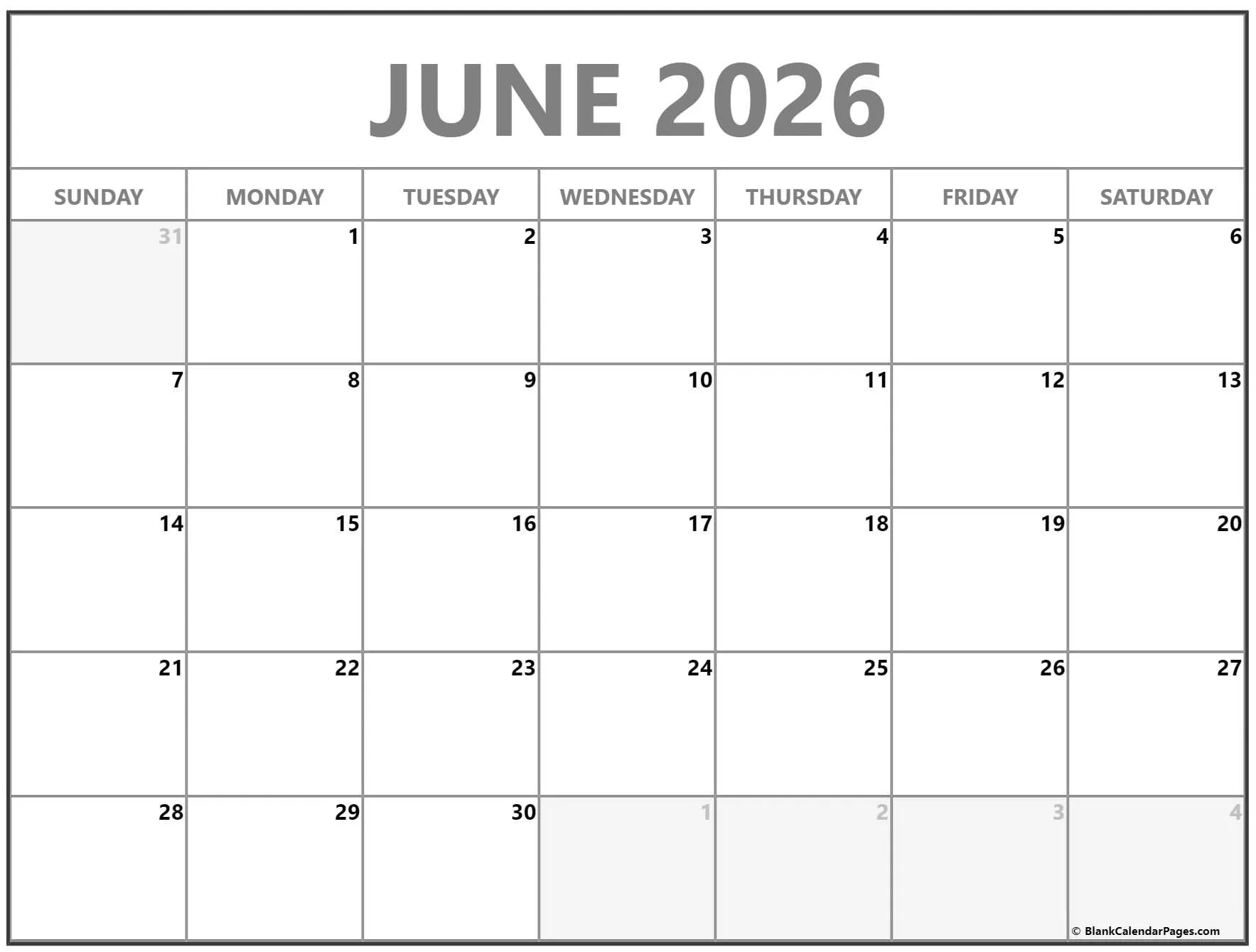 June 2022 Calendar Free Printable Calendar