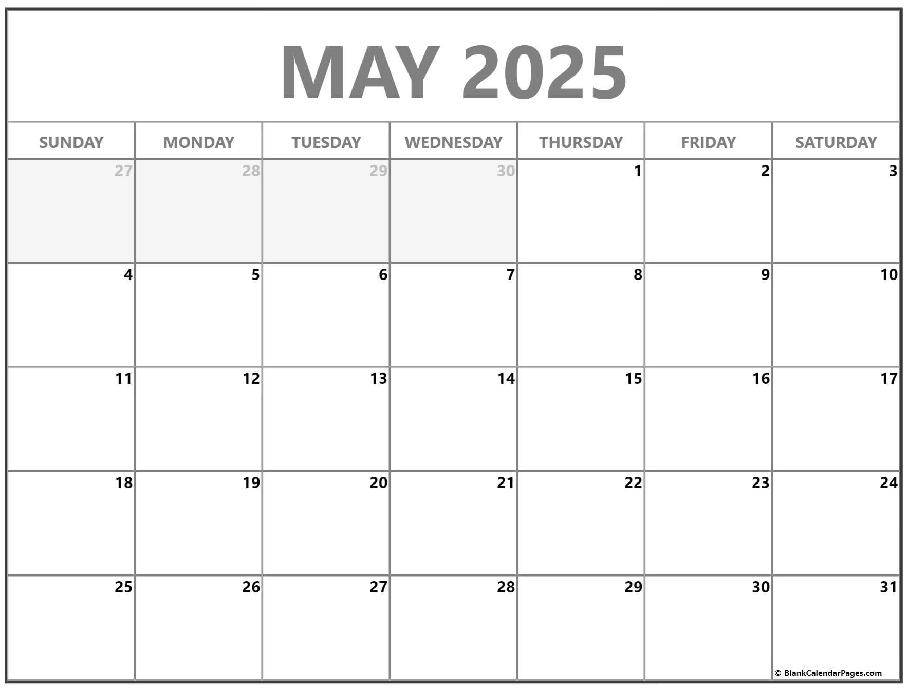 Calendar For May 2023 Free Printable