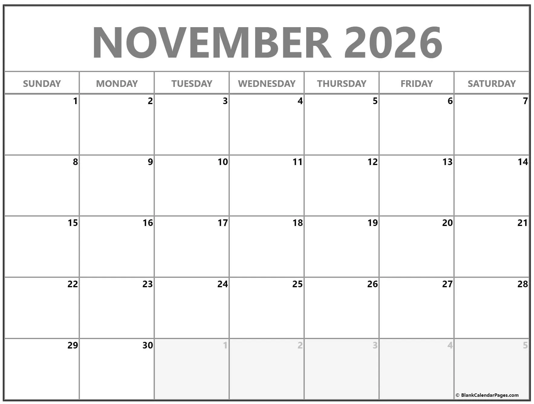 November 2023 Calendar Free Printable Calendar