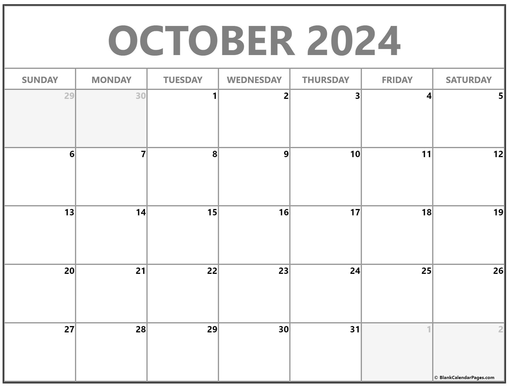 October 2022 Fillable Calendar