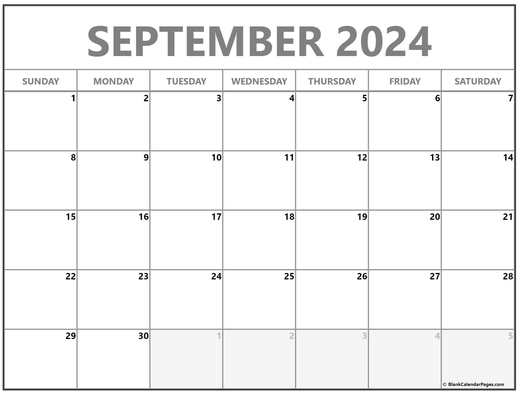 September 2024 calendar | free printable calendar