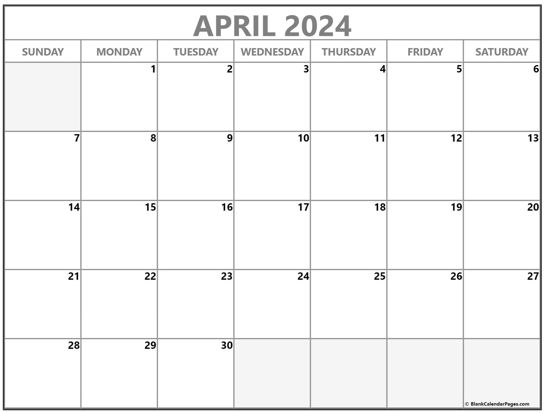 April 2023 Blank Printable Calendar PELAJARAN