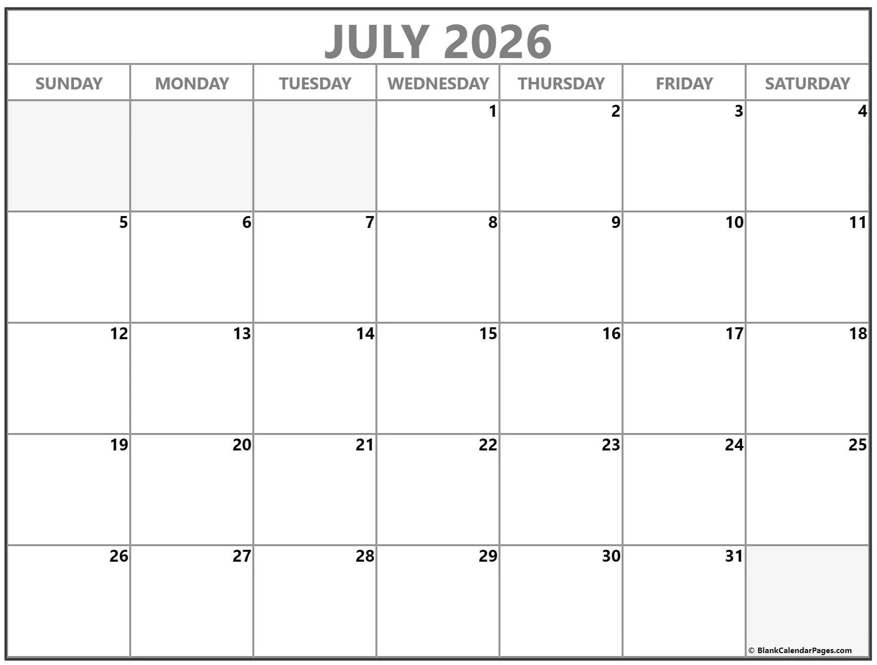 July 2023 Calendar Free Printable Calendars