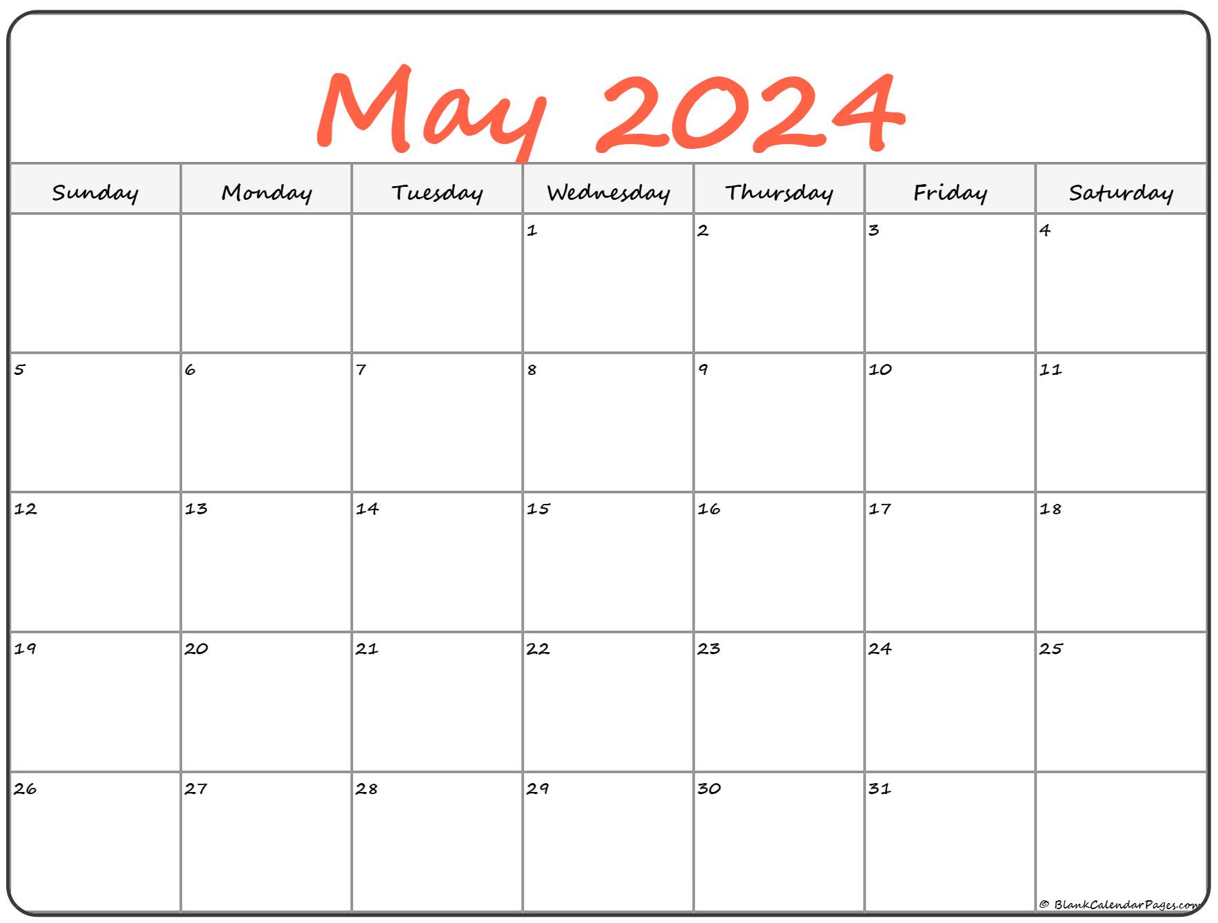 May 2024 calendar free printable calendar