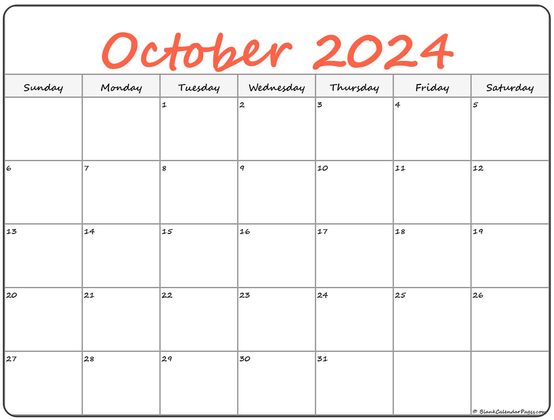 Free Printable Calendar October 2022 October 2022 Calendar | Free Printable Calendar Templates
