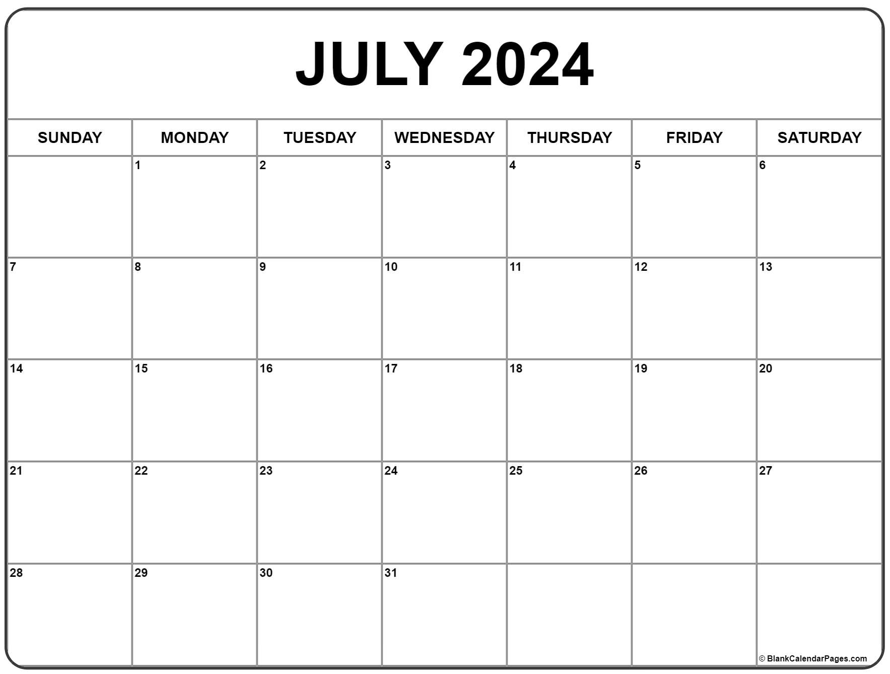 July Printable 2024 Calendar Daron Emelita