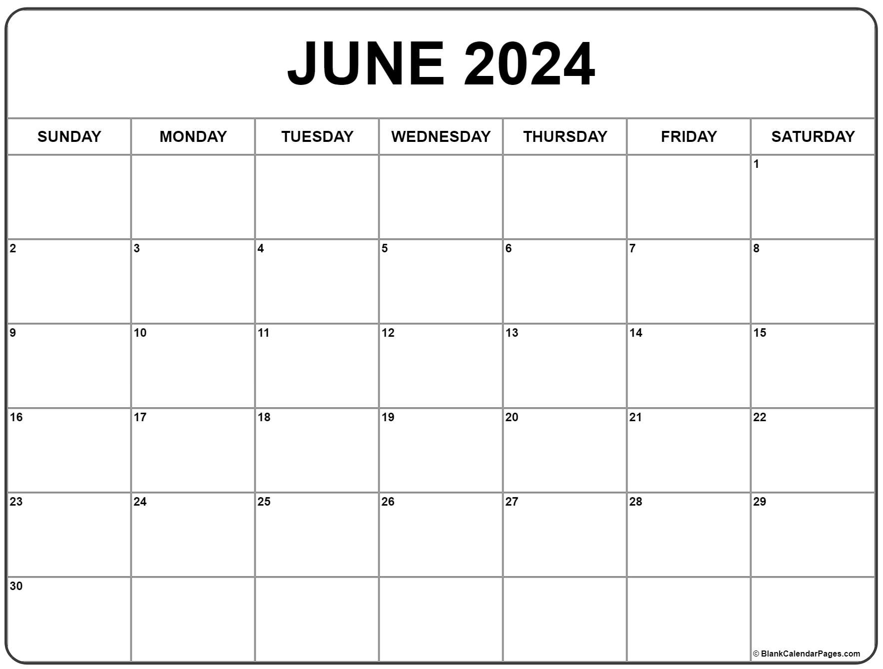 2024 June Calendar Printable Free Monthly Printable Holiday 2024 Calendar
