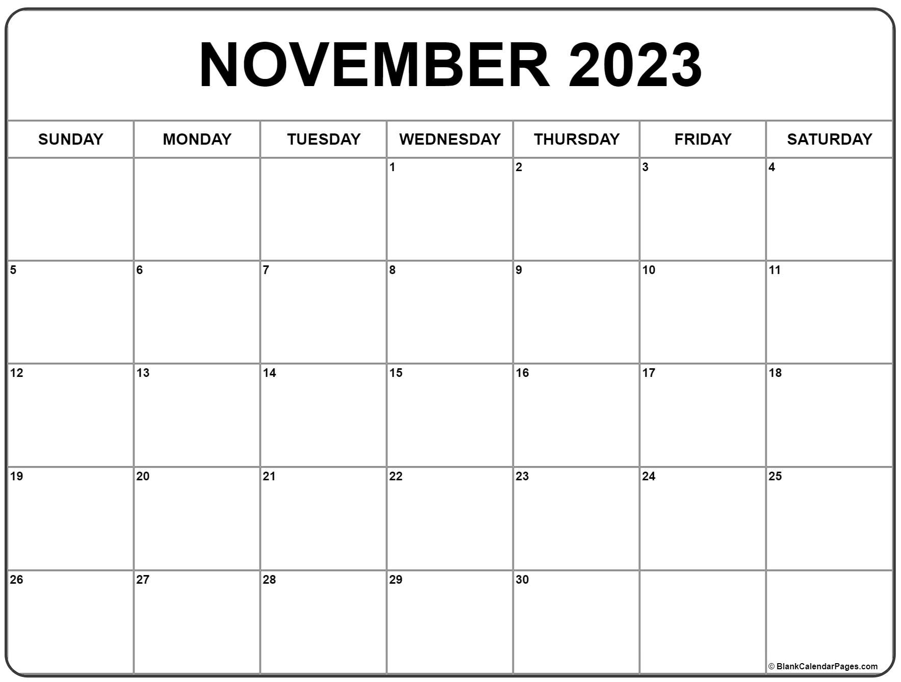 Calendar 2023 November Printable Free Get Calendar 2023 Update