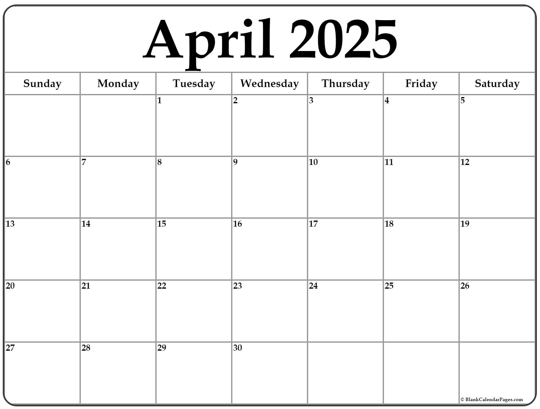 April 2022 Calendar Free Printable Calendar
