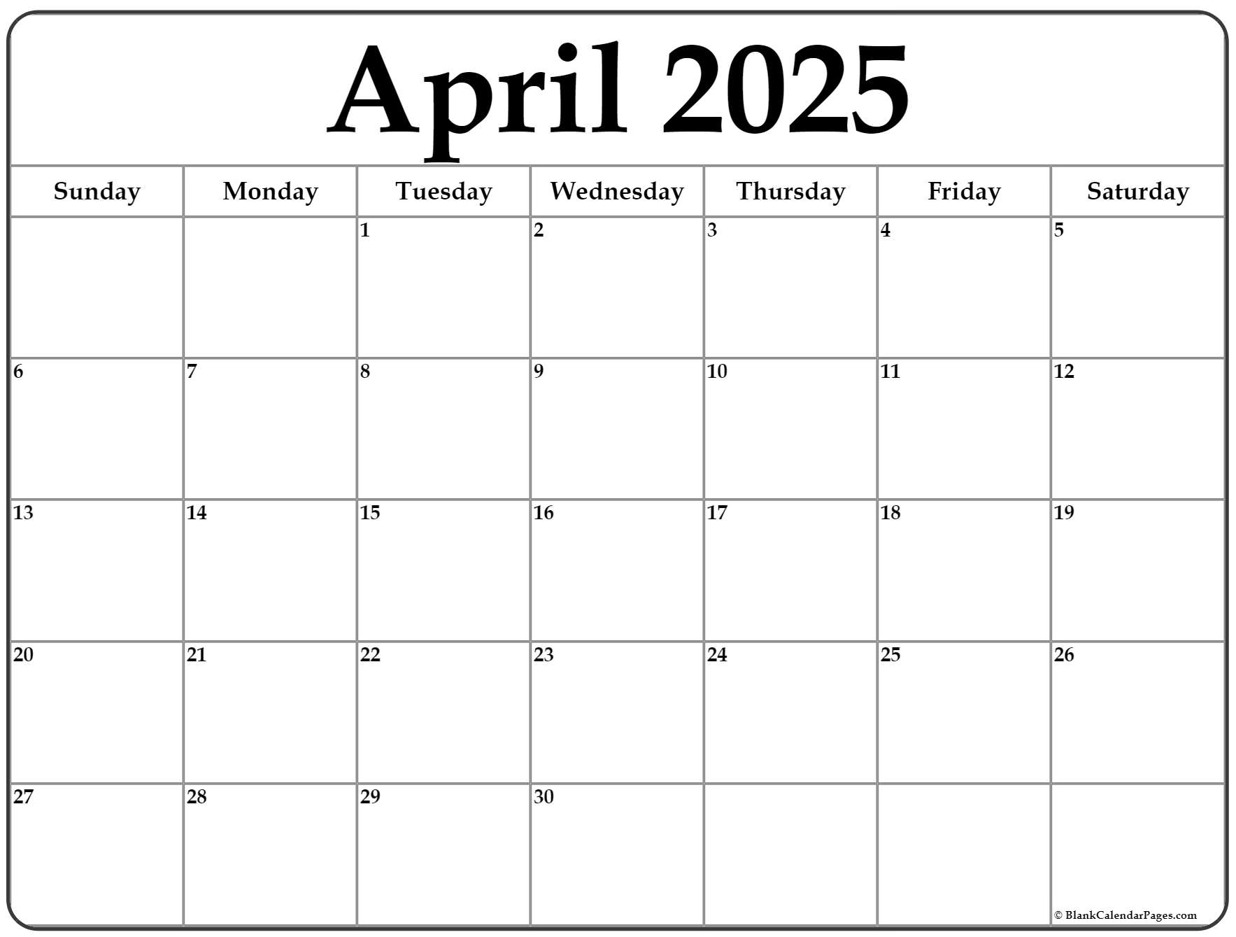 January Through April 2025 Calendar Printable 