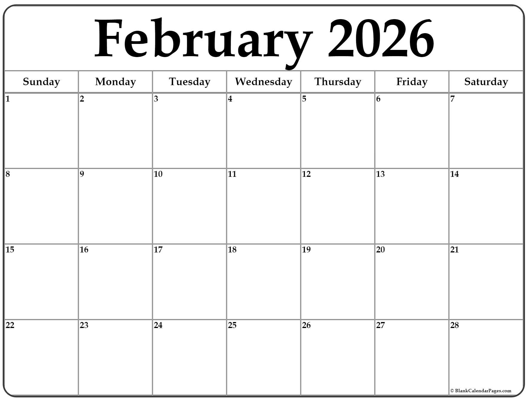 February 2023 calendar | free printable calendar