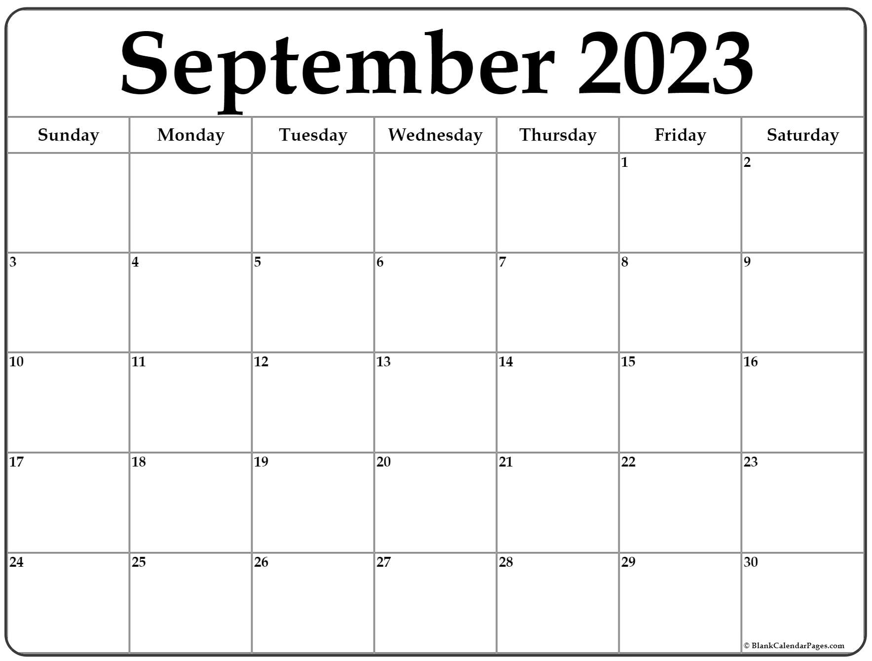 Blank September 2023 Calendar 2024 Printable Calendar