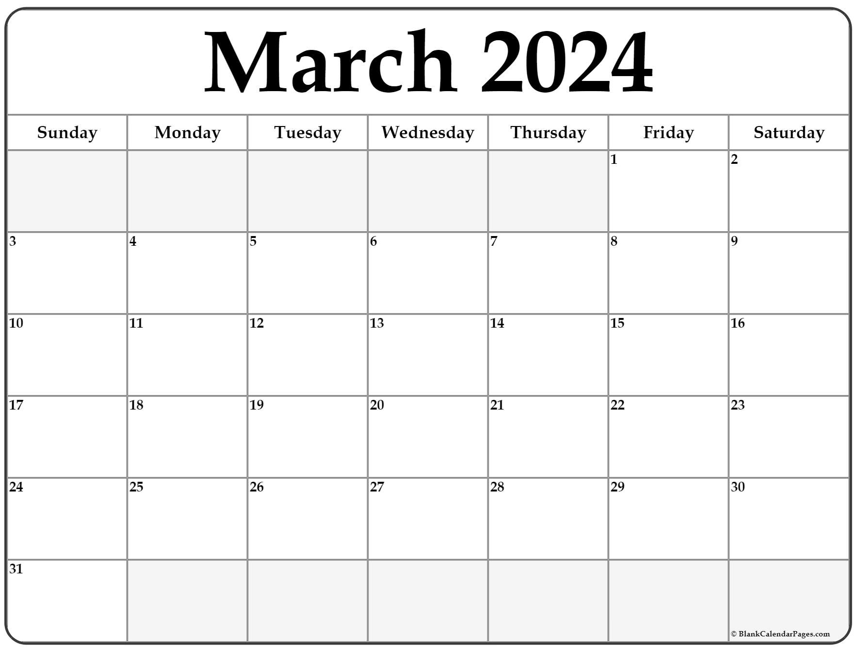 March 2022 Calendar Blank March 2022 Calendar | Free Printable Calendar Templates