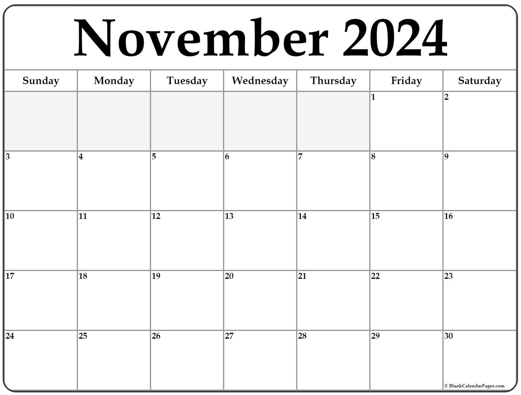 November Calendar Template 2022 November 2022 Calendar | Free Printable Calendar Templates