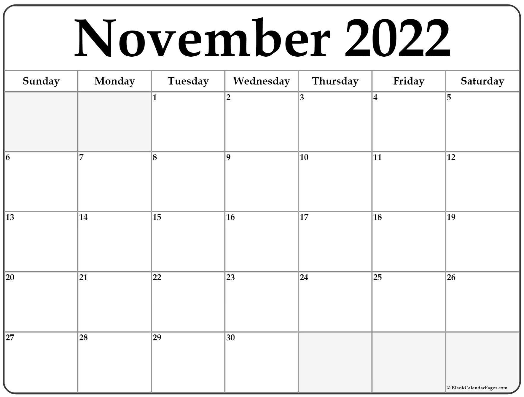 november 2022 calendar free printable calendar templates