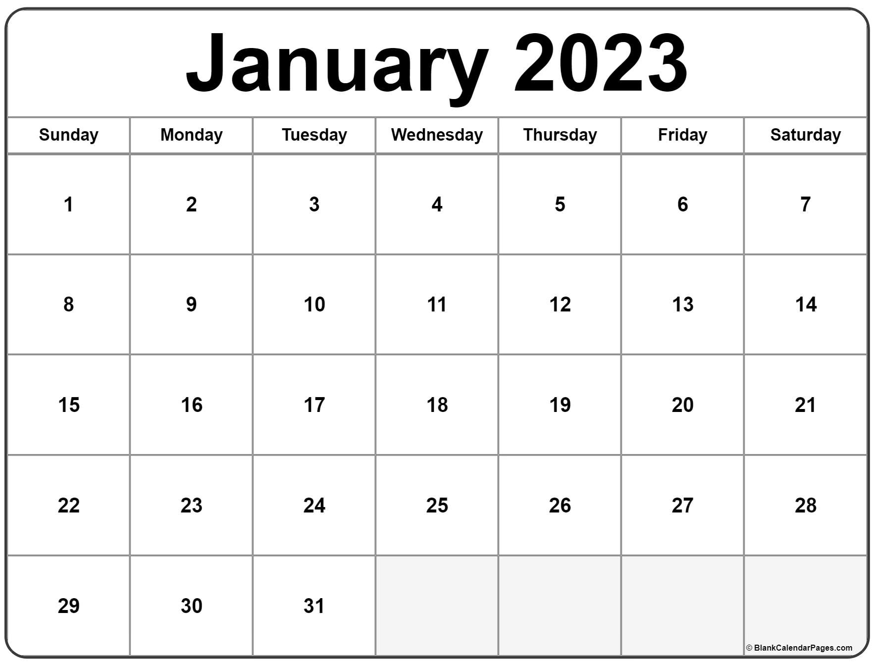 Free Printable Calendar January 2023 Printable Word Searches